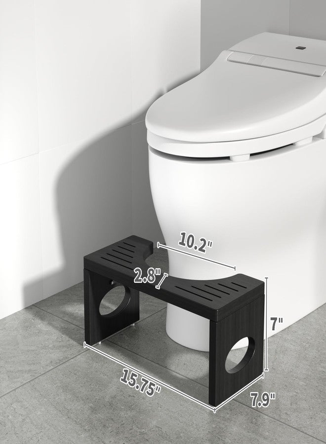 ROMGUAR CRAFT 7 Inch Bamboo Toilet Stool, Foldable Poop Stool, Bathroom Step Stool Squat (Black) - Image 5